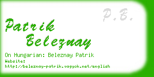 patrik beleznay business card